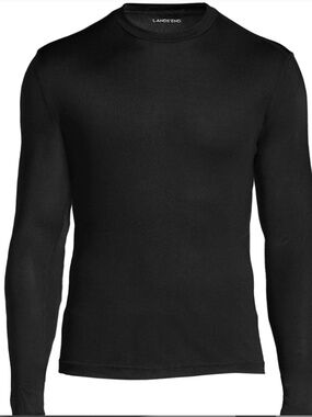 Lands End 100% Silk, CrewNeck Baselayer, XXL Black NWT